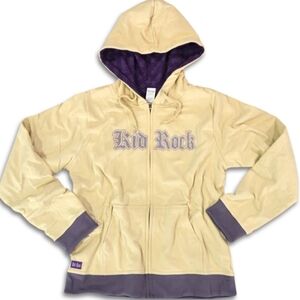Kid Rock Reversible Purple and Beige Hoodie. Medium.